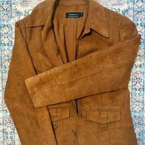 Tribal Brown Lightweight Suede Shirt Jacket